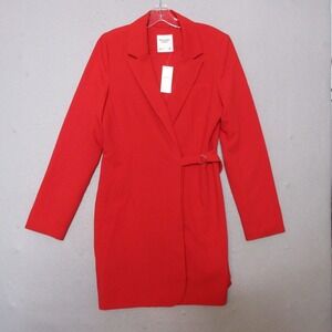 Red Wrap Blazer Dress
